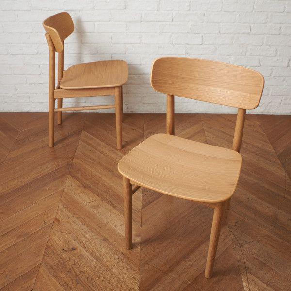 無印良品 天然木 無垢材 ダイニングチェア オーク材 2脚 椅子 イス