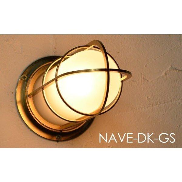 NAVE-DK-GS デッキライト ゴールド ツヤ消しガラス 防雨型 玄関ライト ウォールランプ 壁掛け灯 レトロ 間接照明 LED対応 工業系 46325の画像