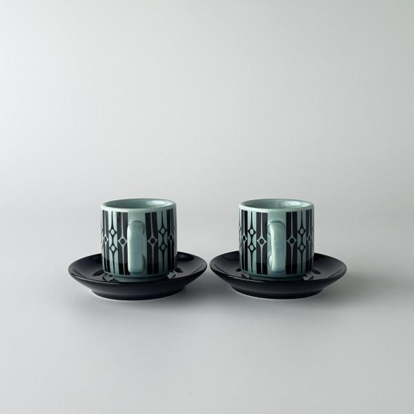 Hornsea エスプレッソ カップ&ソーサー 2セット Geo イギリス 輸入 