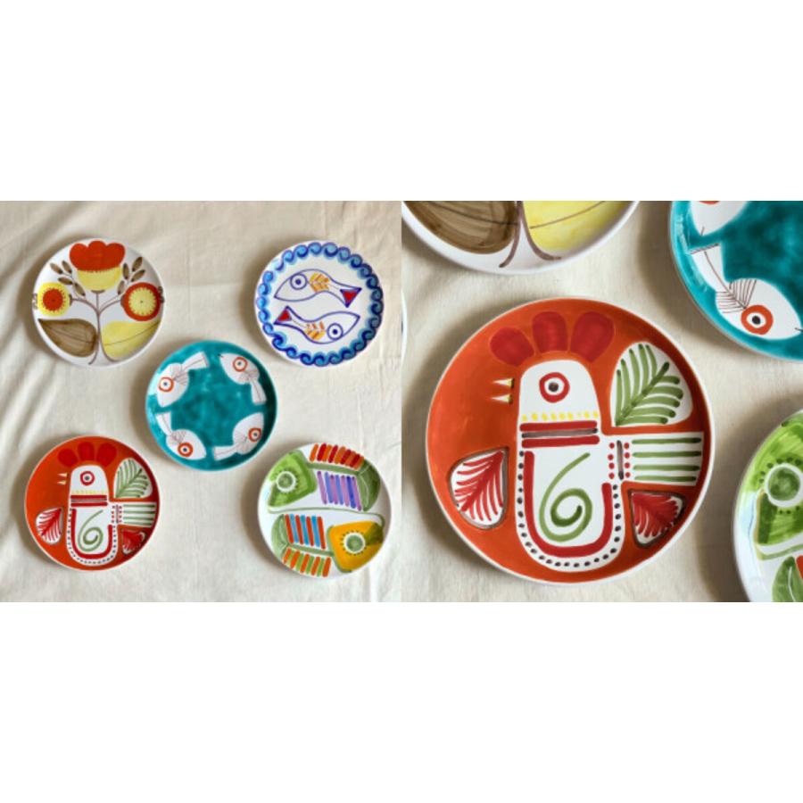 IZ51508S☆Susanna de Simone イタリア 絵皿 19cm ニワトリ お皿