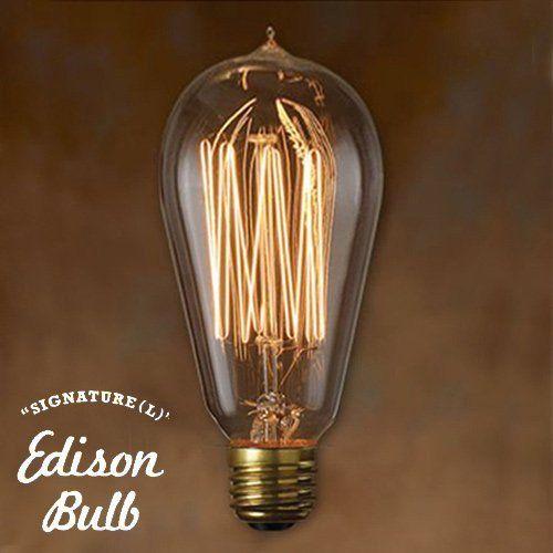 IZ46497S★Edison Bulb “Signature” L 40W E26 照明 電球 ペンダントライト ランプ レトロ カフェ 裸電球 フィラメント｜rocca-clann｜02