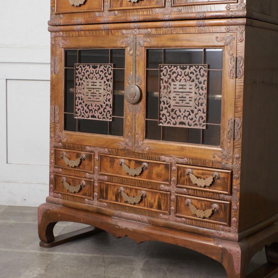 中国 明式家具 飾り棚 キャビネット 時代箪笥 天然木 収納 引き出し 