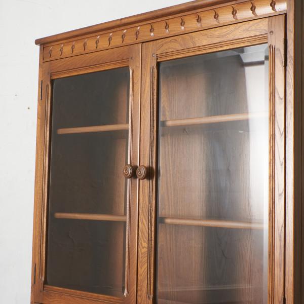 アーコール Old Colonial キャビネット 食器棚 本棚 飾り棚 ガラス ercol オールドコロニアル ヴィンテージ ブックケース 書棚 89360の画像