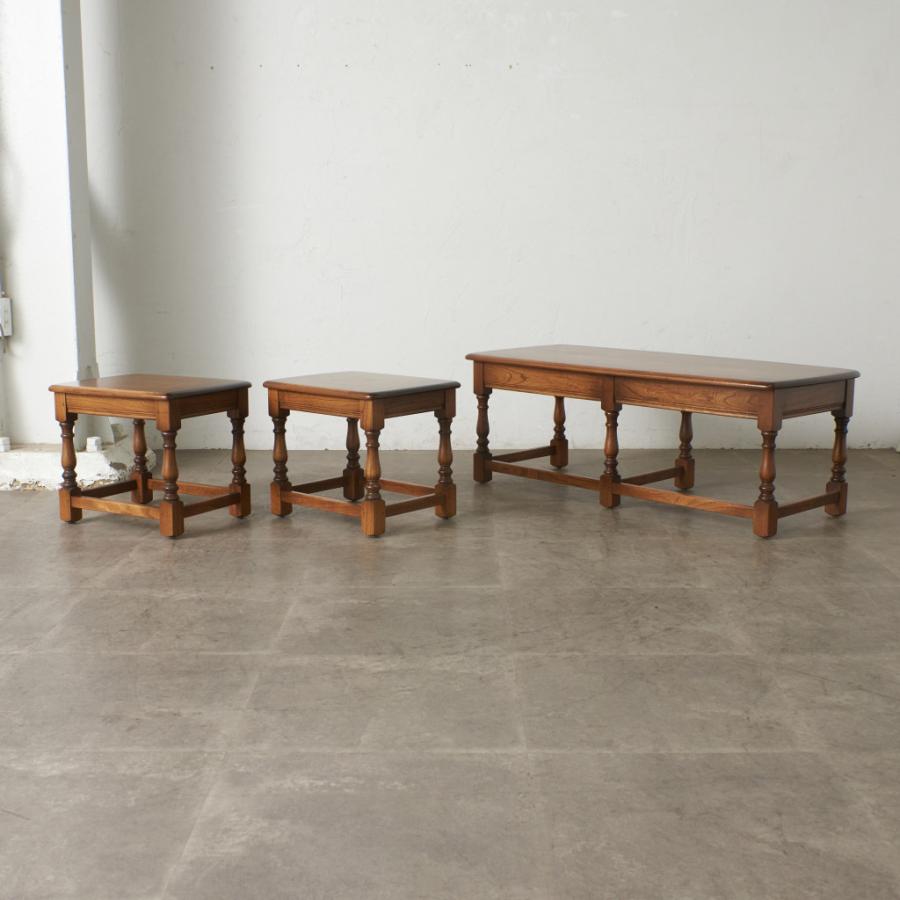 【発送の場合は即購入不可】 ERCOL ネスト コーヒーテーブル エルム センターテーブル ネストテーブル イギリス アーコール 飾り台 木製 英国 ヴィンテージ 89364 ERCOL ネスト コーヒーテーブル エルム センターテーブル ネスト