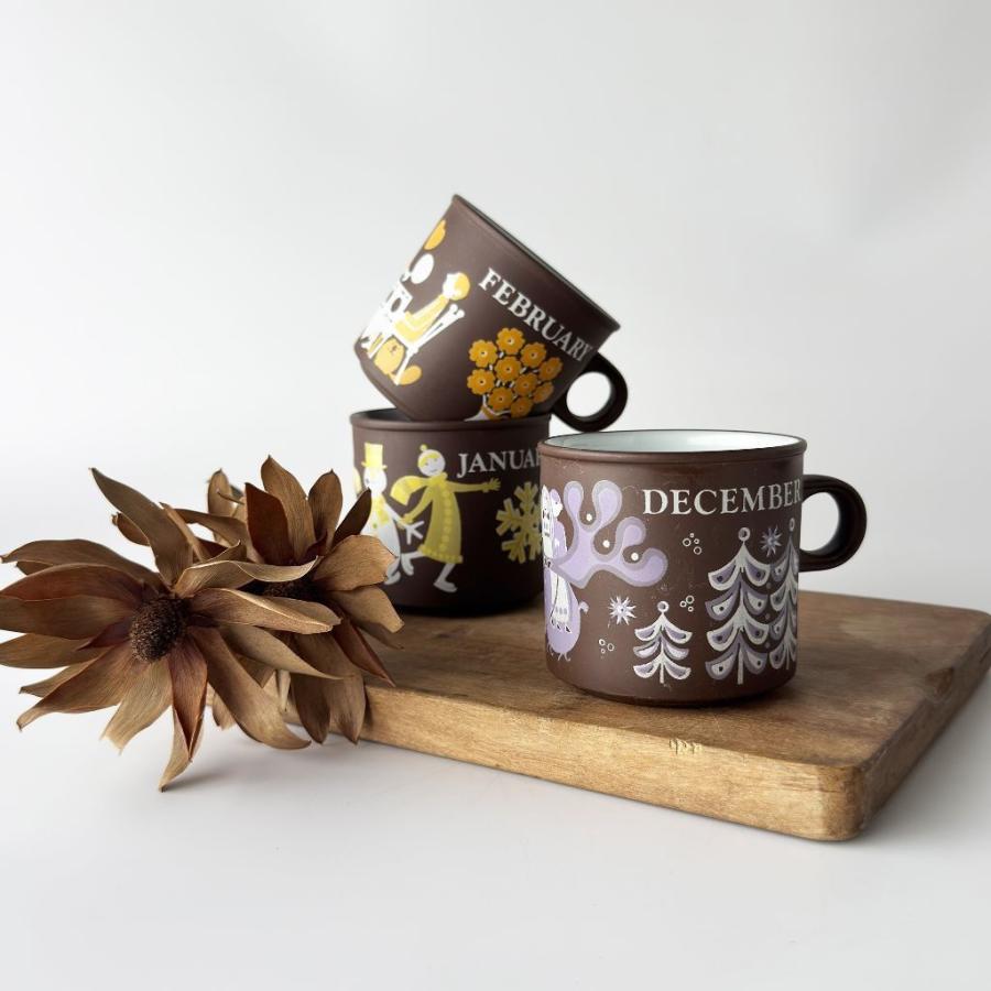 HORNSEA ホーンジー Love Mug ラブマグ マグカップ 英国 ヴィンテージ マンスリーマグ 12月 December 食器 陶器 コーヒーカップ 91365の画像