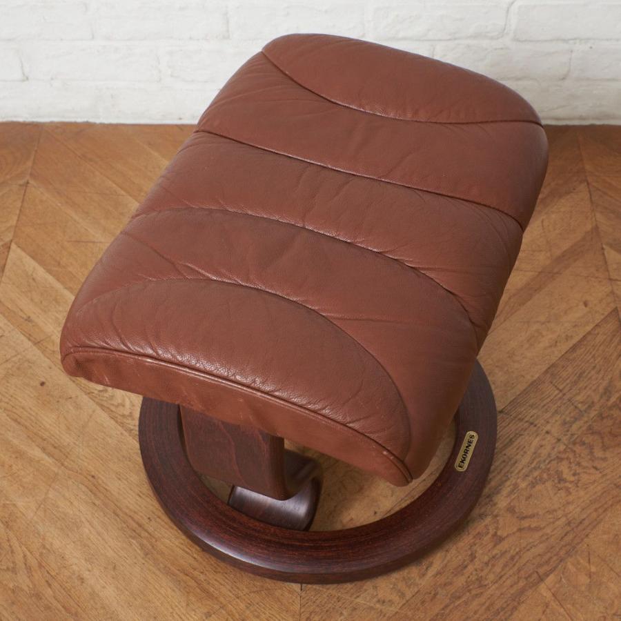 【！送料別！】 エコーネス オットマン 北欧 本革 スツール ekornes ノルウェー レザー ブラウン ストレスレス 腰掛け フットレスト 椅子 イス 94888 エコーネス オットマン 北欧 本革 スツール ekornes ノルウェー レザー