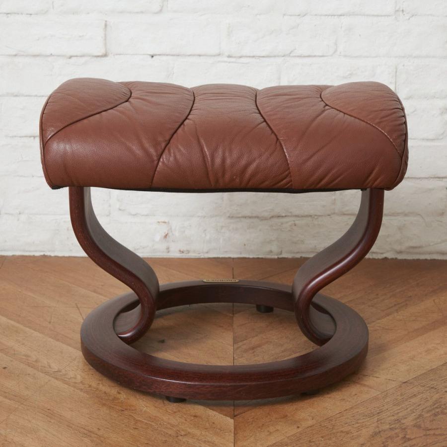 エコーネス EKORNES スツール オットマン 椅子 本革 レザー レッド系