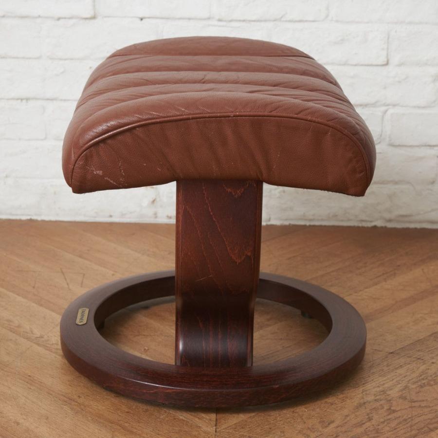 EKORNES エコーネス オットマン レザー ブラウン 北欧 ノルウェー産 エコーネス オットマン 北欧 本革 スツール ekornes ノルウェー レザー