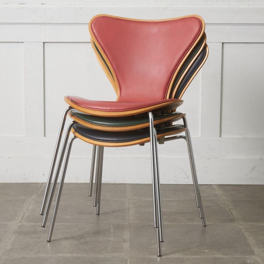 正規品 Fritz Hansen セブンチェア 3107 名作 椅子 紺 フロント