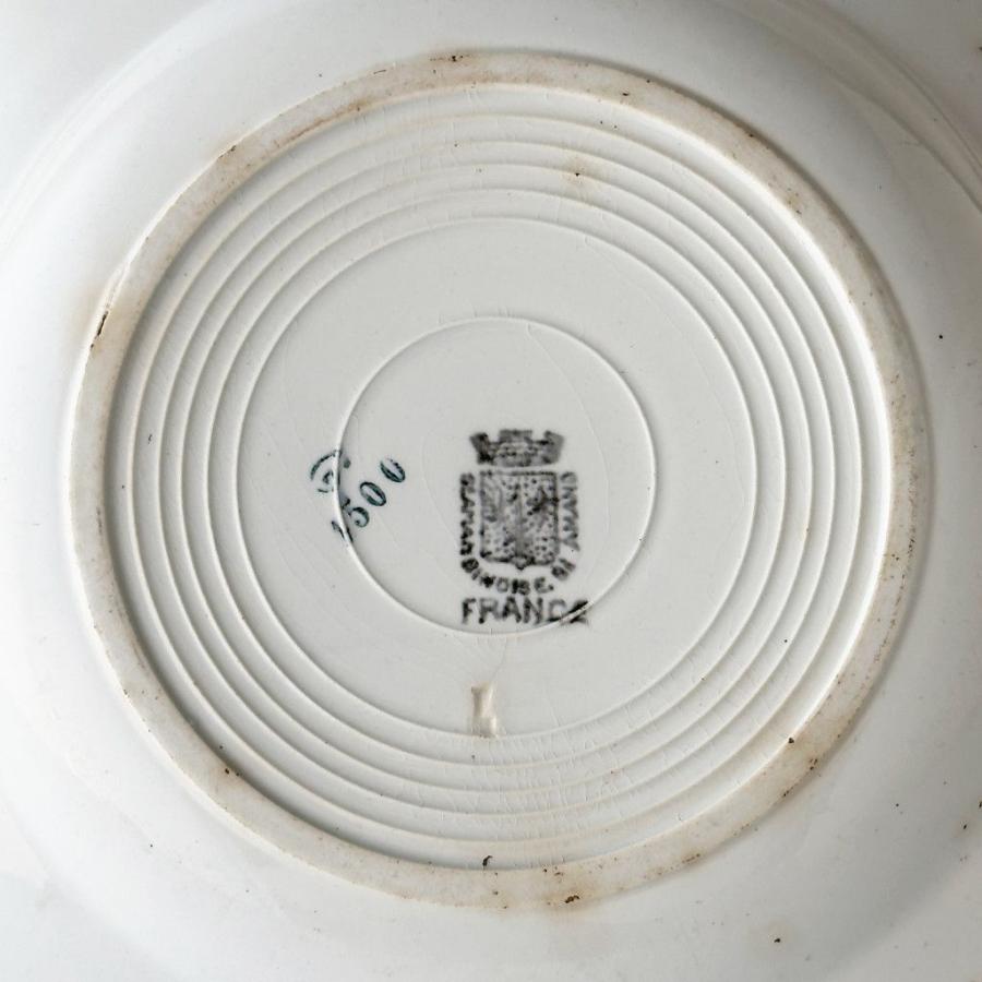 フランス アンティーク Saint Amand プレート 皿 ヴィンテージ 食器 陶器 クラシック ディナープレート サンタマン 白 仏 97190の画像