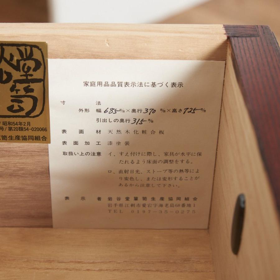 岩谷堂箪笥 小箪笥 拭き漆塗り 欅 タンス 整理箪笥 チェスト 鉄金具 小