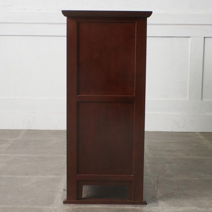定36万 松本民芸家具 A型 舞良茶タンス ミズメ桜 無垢材 飾り棚 食器棚 茶棚 茶箪笥 キャビネット 収納家具 和家具 伝統工芸 98055の画像