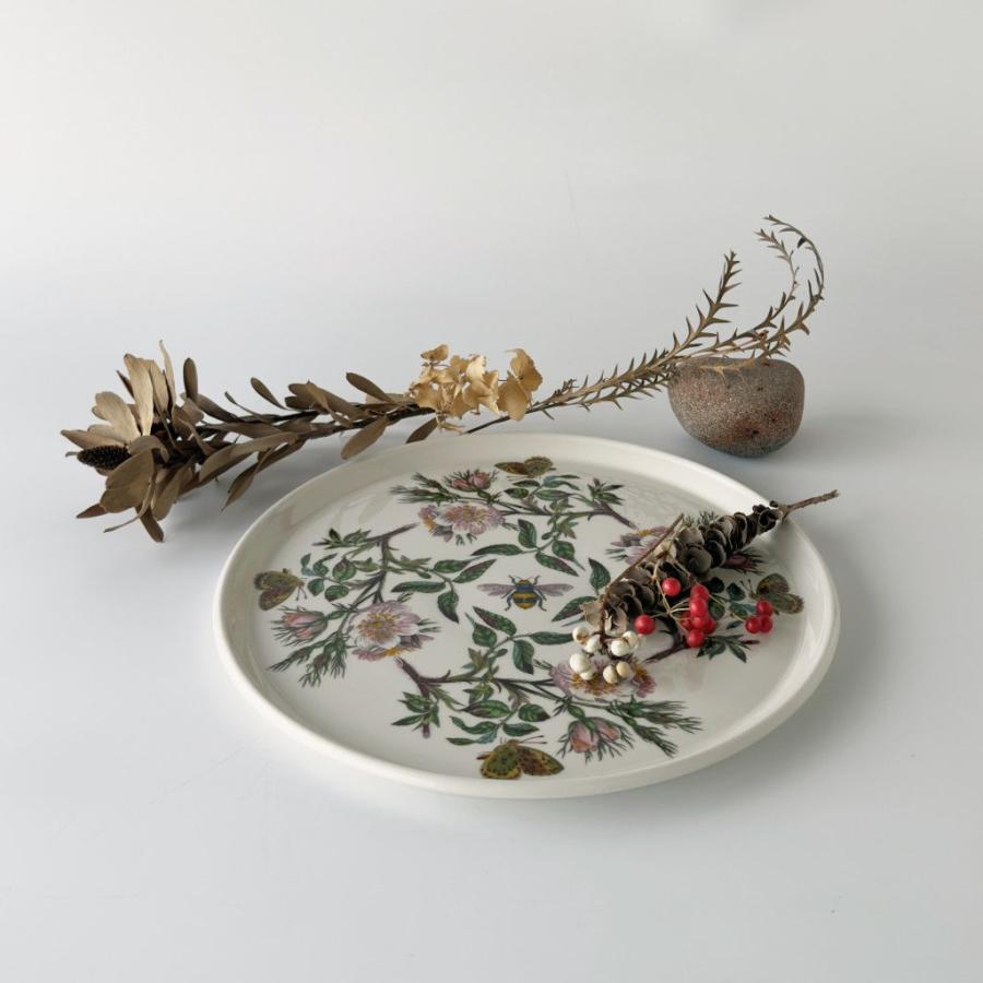 イギリス Portmeirion ボタニックガーデン Dog rose プレート ヴィンテージ 大皿 陶器 ポートメリオン イヌバラ BOTANIC GARDEN 98170の画像