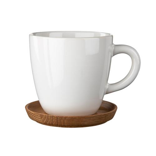 ロールストランド Rorstrand ホガナスケラミック HoganasKeramik マグカップ&ウッドソーサー 330ml ホワイトグロッシー|rocco-shop|02