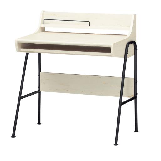 ホワイトなど3色 配線収納付きパソコンデスク 幅78cm 携帯置き 充電器