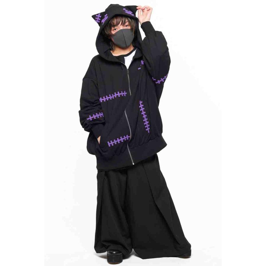 しにがみ×ankoROCK アンコロック 猫耳 パーカー レディース オーバー