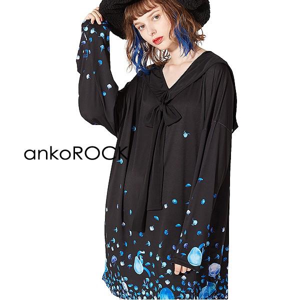 定番のお歳暮 冬ギフト 服 ユニセックス アンコロック Ankorock ブランド ビッグシルエット プリントtシャツ セーラーデザイン ユニセックス レディース ビッグtシャツ ワンピース カットソー メンズ Tシャツ アンコロック Ankorock Tシャツ カットソー