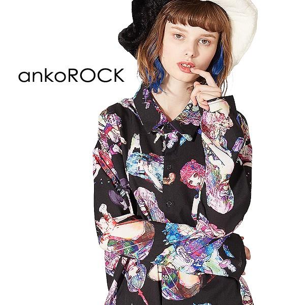 期間限定 送料無料 Ankorock アンコロック シャツ メンズ ブラウス レディース ユニセックス ガールズ 柄シャツ ビッグシルエット 女の子 長袖 年末のプロモーション Ahmedmostafa Us
