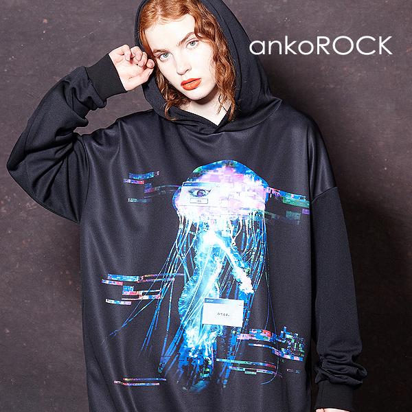 販促通販 Ankorock アンコロック トップス ロングスリーブ パーカー 電脳クラゲ メンズ レディース ユニセックス 服 ブランド 売り出しお値下 Www Superavila Com