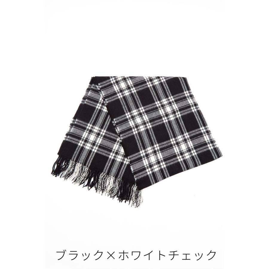 an meets zakka バリエーションタータンチェック大判ファー混マフラー
