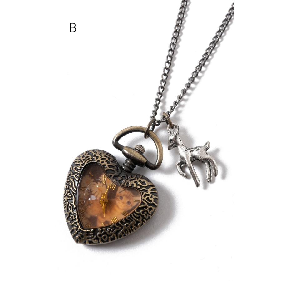 懐中時計 ネックレス レディース 猫 ネコ チェーン メンズ