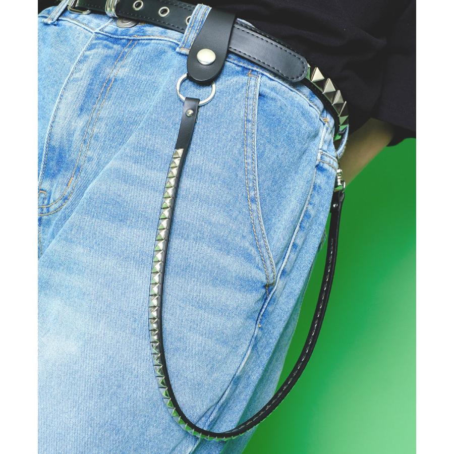 スタッズ付きウォレットチェーン ウォレットチェーン スタッズ ベルト チェーン メンズ : ankoROCK