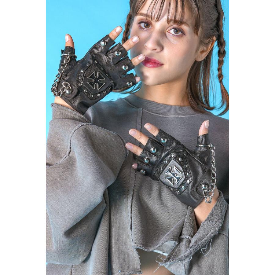 an meets zakka ロッキン装飾指抜きレザーグローブ : ankoROCK - 通販