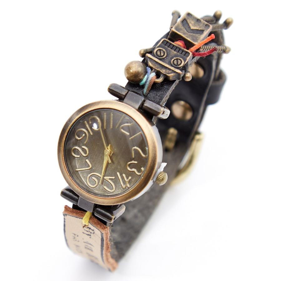 an meets zakka ロボットモチーフレザーバンド腕時計 : ankoROCK