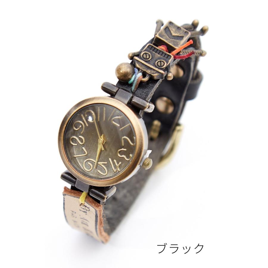 an meets zakka ロボットモチーフレザーバンド腕時計 : ankoROCK