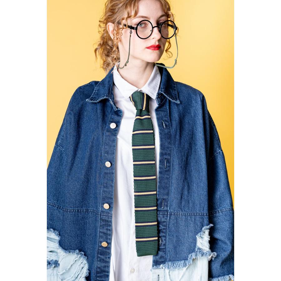 an meets zakka ボーダー柄ニットタイ/ニットネクタイ