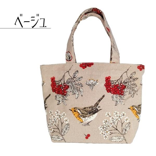 ミニトート トートバッグ ハンドバッグ 鳥 ボタニカル バード コマドリ  