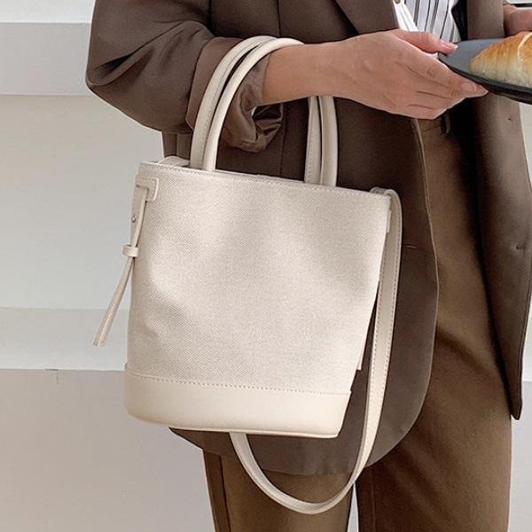 ショルダーバッグ トート キャンバス フェイクレザー ななめ掛け 斜め