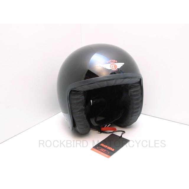 英国 ダビダ DAVIDA 艶あり ブラック JETヘルメット モダンクラシック  