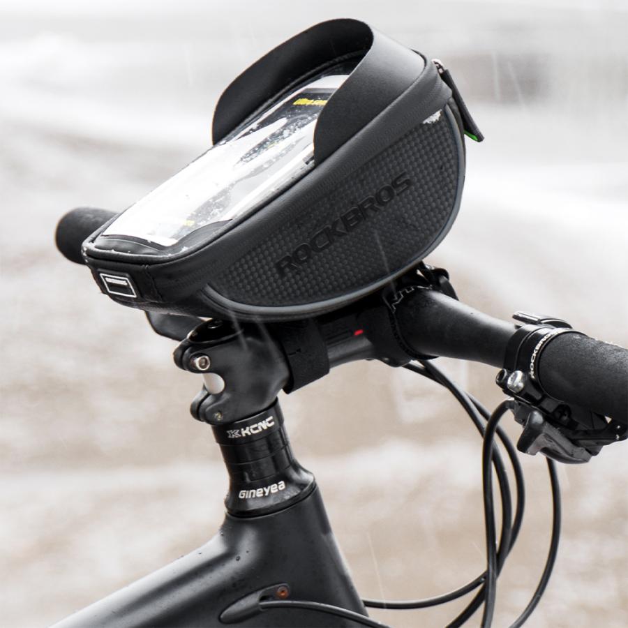 ROCKBROS 自転車 バッグ スマホホルダー ケース 操作可能 トップ