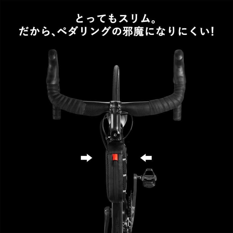 自転車 バッグ トップチューブ フレーム バンジーコード付き スリム コンパクト 小型 スマホ収納 撥水 ロックブロス｜rockbros｜10