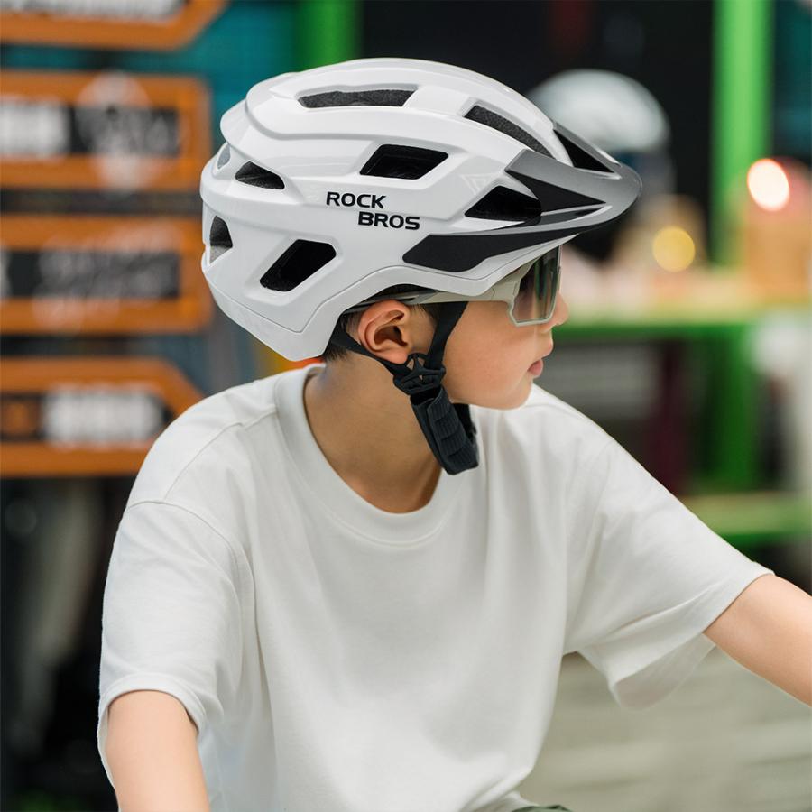 ヘルメット キッズ 子供用 CE安全規格 CEマーク ジュニア 自転車 サイズ調整可能 かっこいい 衝撃吸収 通学 ロックブロスの画像