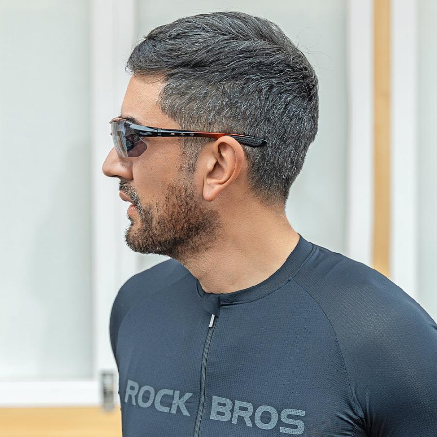 調光サングラス 調光レンズ スポーツサングラス 近視フレーム付 自転車