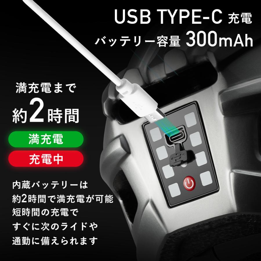 ROCKBROS 自転車 ヘルメット ライト搭載 テールライト付き 大人