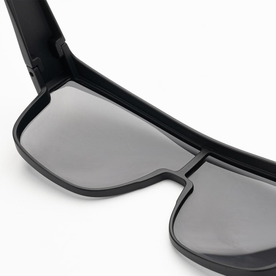 オーバーグラス 偏光 サングラス メガネ 眼鏡の上から スクエア 簡単