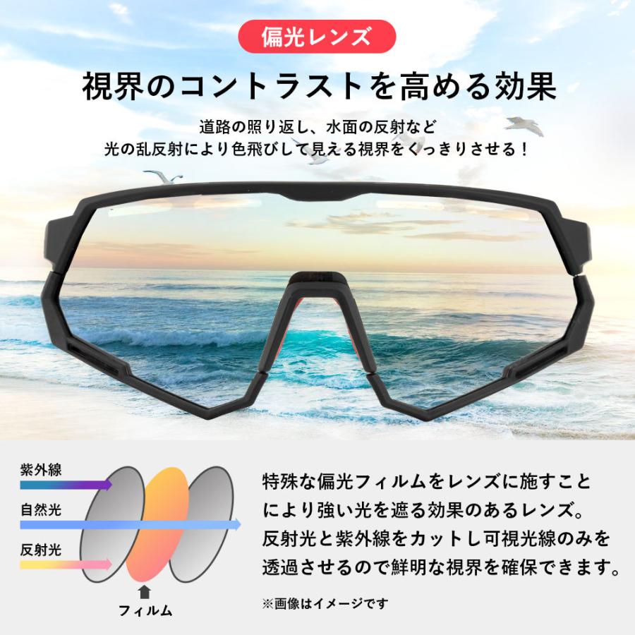 サングラス 偏光 調光 レンズ 両方セット スポーツ メンズ レディース