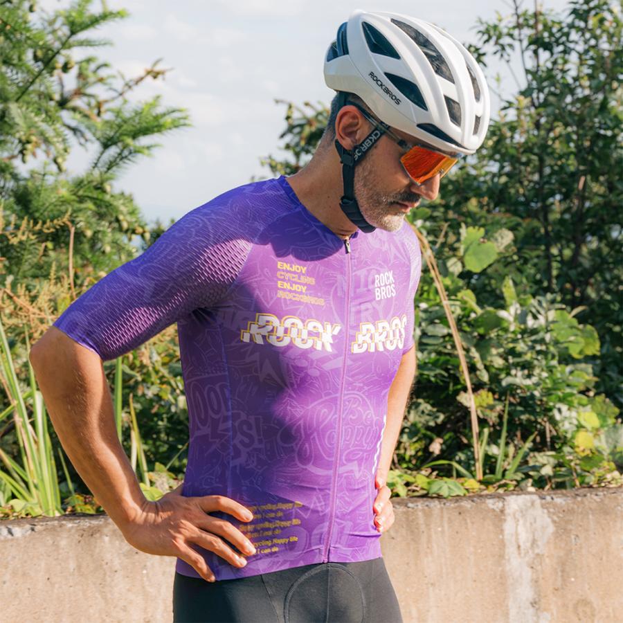 ROCKBROS サイクリングウェア サイクルジャージ メンズ メッシュ 半袖