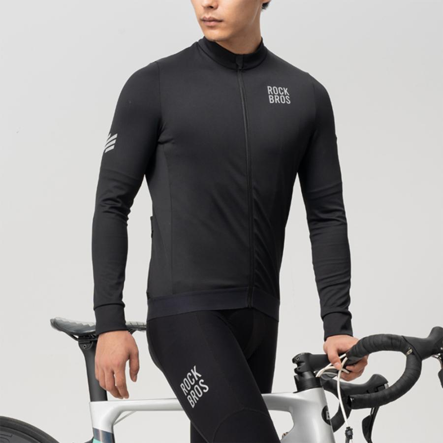ROCKBROS サイクルジャージ サイクルウェア 長袖 秋冬 裏起毛 フリース
