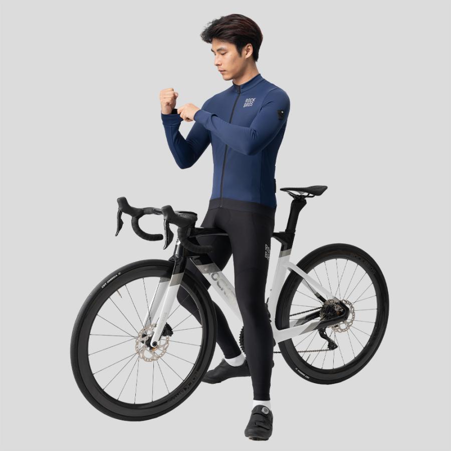 ROCKBROS サイクルジャージ サイクルウェア 長袖 秋冬 裏起毛 フリース