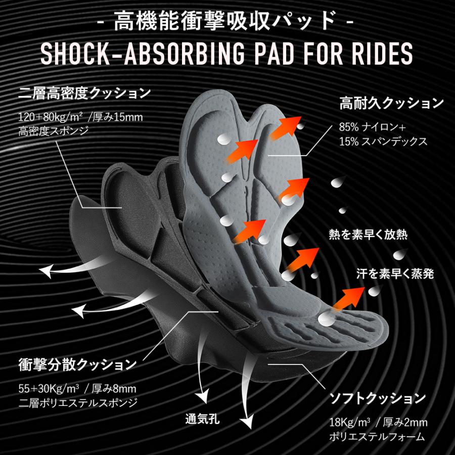 ROCKBROS サイクリング パンツ サイクルパンツ レーサー レーパン 衝撃