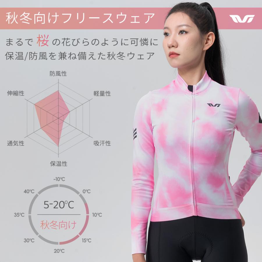 ROCKBROS サイクルジャージ サイクルウェア 長袖 秋冬 フリース 裏起毛