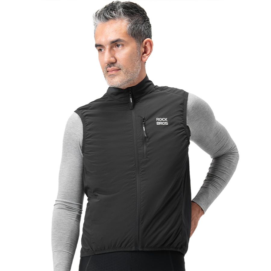 ROCKBROS サイクルベスト ベスト サイクルジレ 防風 ポケッタブル