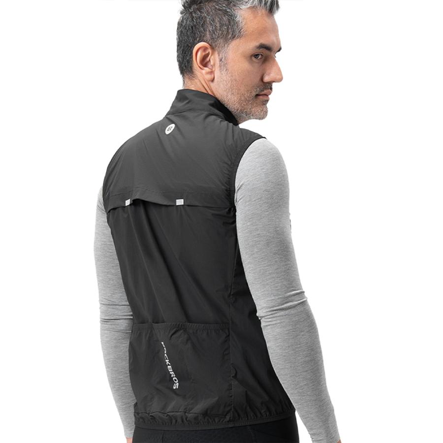 ROCKBROS サイクルベスト ベスト サイクルジレ 防風 ポケッタブル