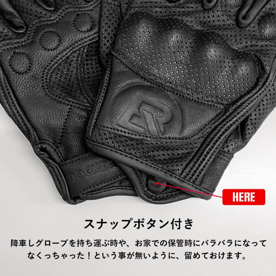 ROCKBROS グローブ バイク ナックルガード ゲルパッド 本革 山羊革