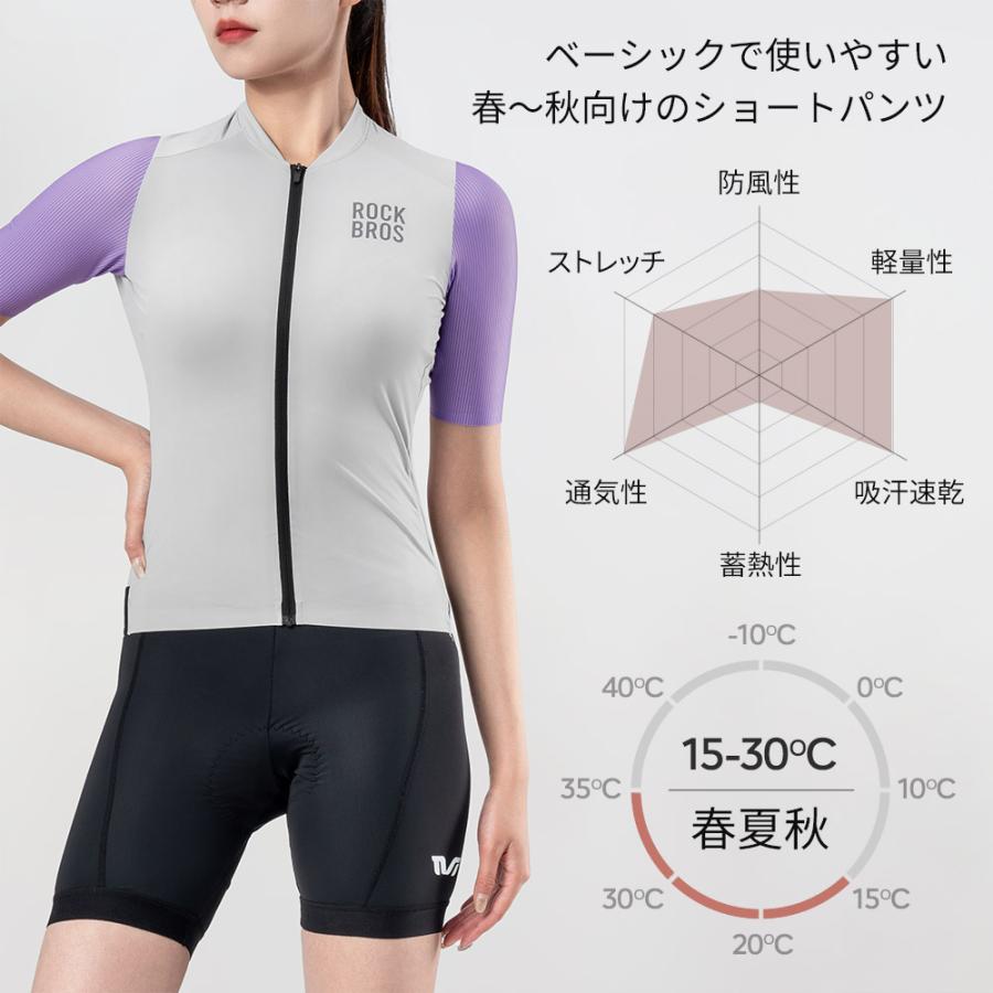 assos レーサーパンツ クッション付き　レディース ROCKBROS サイクルパンツ レーサー サイクリング パンツ レディース