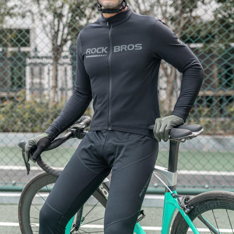 サイクリングパンツ ロング サイクル レーサー 秋冬 衝撃吸収パッド付き 自転車 防風 保温 裏起毛 ロックブロス｜rockbros｜17